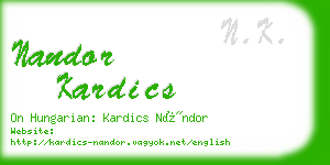 nandor kardics business card